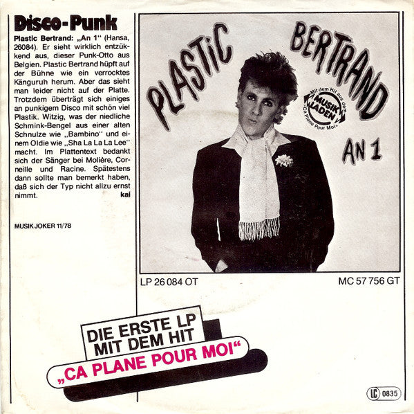 Plastic Bertrand : Bambino (7", Single)