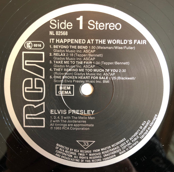 Elvis* : It Happened At The World's Fair  (LP, Album, RE)