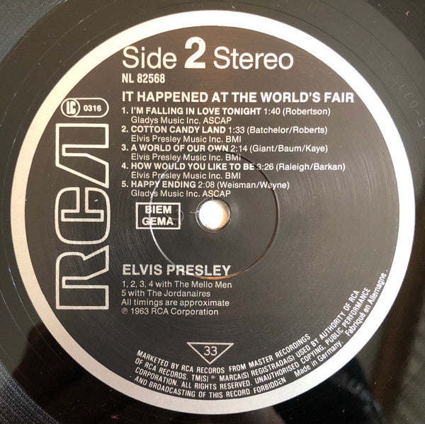 Elvis* : It Happened At The World's Fair  (LP, Album, RE)