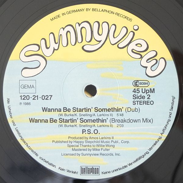 PSO : Wanna Be Startin' Somethin' (12")