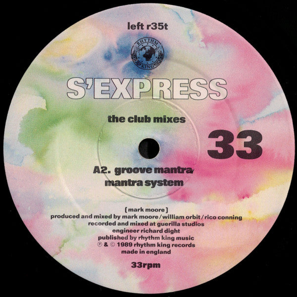 S'Express : Mantra For A State Of Mind (The Club Mixes) (12")