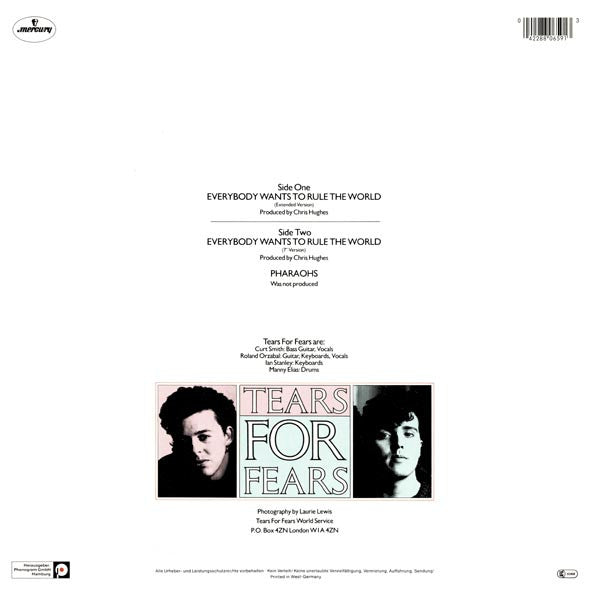 Tears For Fears : Everybody Wants To Rule The World (Extended Version) (12", Maxi)