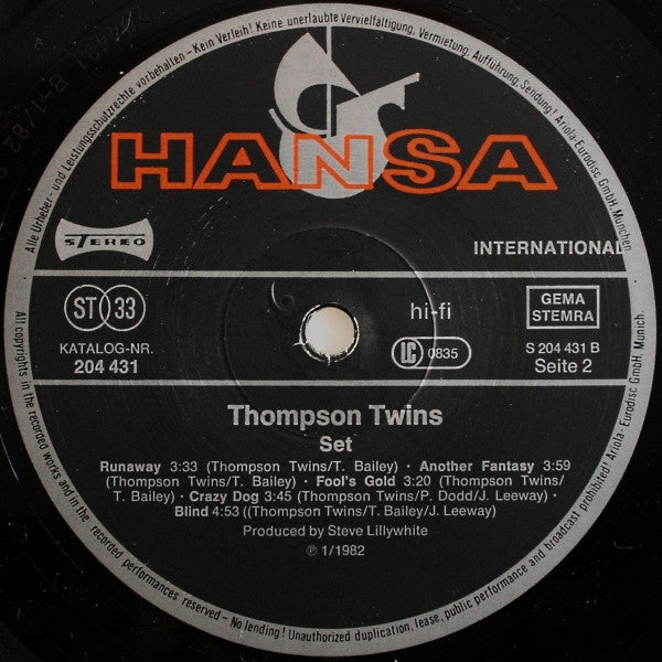 Thompson Twins : Set (LP, Album)