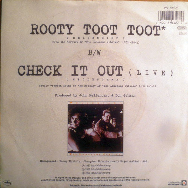 John Cougar Mellencamp : Rooty Toot Toot (7", Single)