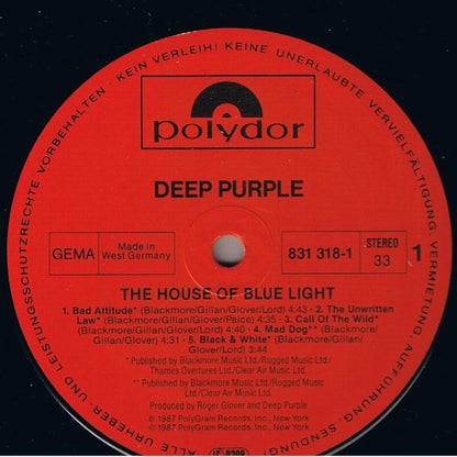 Deep Purple : The House Of Blue Light (LP, Album, Han)