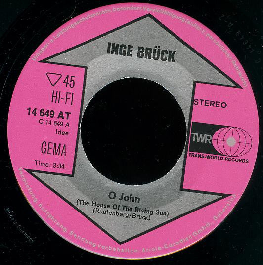 Inge Brück : O John / Miss Molly Mill (7", Single)