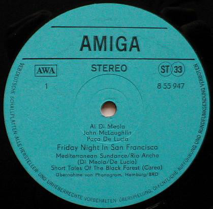 Al Di Meola / John McLaughlin / Paco De Lucía : Friday Night In San Francisco (LP, Album)