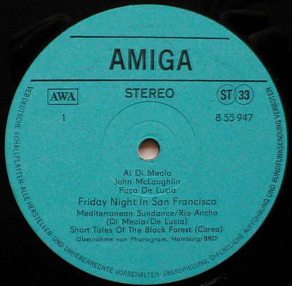 Al Di Meola / John McLaughlin / Paco De Lucía : Friday Night In San Francisco (LP, Album)