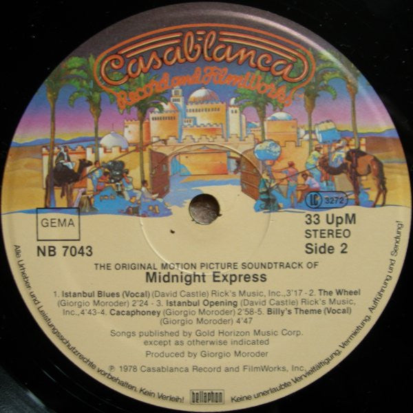 Giorgio Moroder : Midnight Express (Music From The Original Motion Picture Soundtrack) (LP, Album)