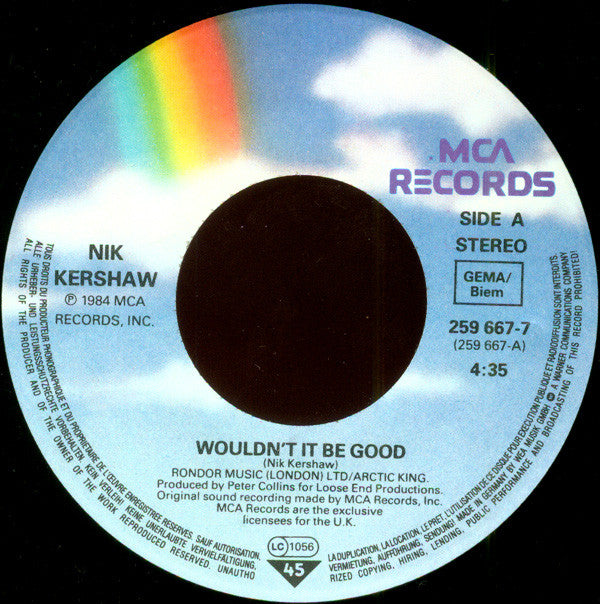 Nik Kershaw : Wouldn't It Be Good (7", Single)