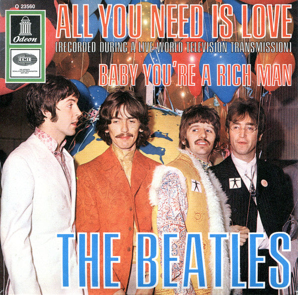 The Beatles : All You Need Is Love (7", Single, Mono, Rec)