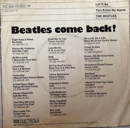 The Beatles : Let It Be (7", Single, Mono, RE)