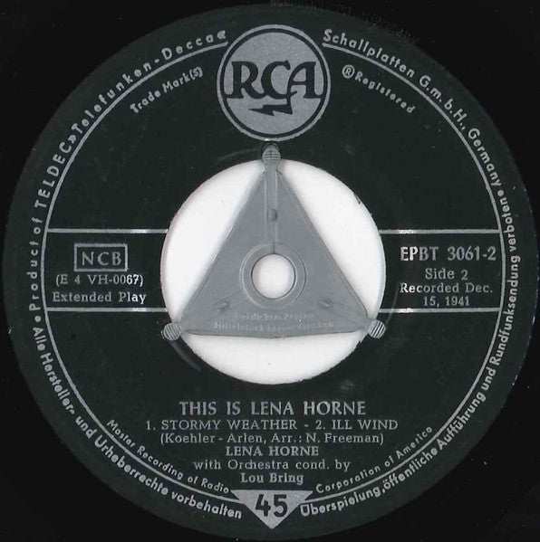 Lena Horne : This Is Lena Horne (7", EP)