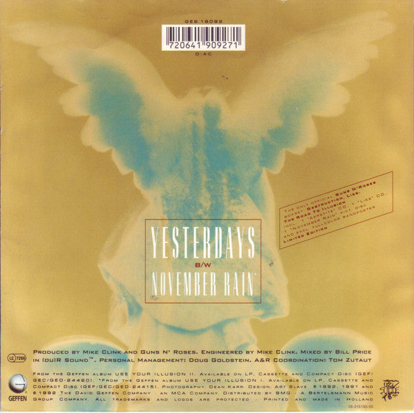 Guns N' Roses : Yesterdays (7", Single)