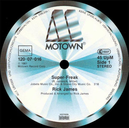 Rick James : Super-Freak (Part I & II) (12", Maxi)