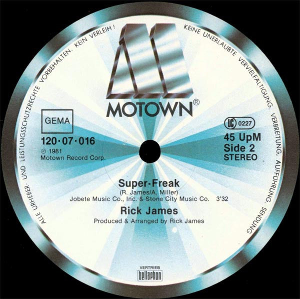 Rick James : Super-Freak (Part I & II) (12", Maxi)