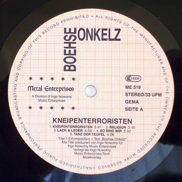Boehse Onkelz* : Kneipenterroristen (LP, Album)