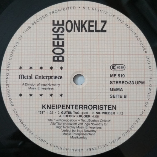 Boehse Onkelz* : Kneipenterroristen (LP, Album)