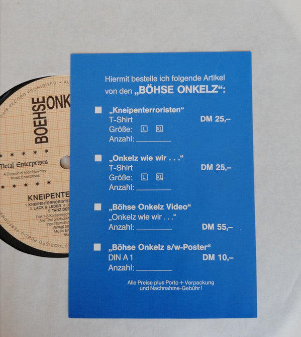 Boehse Onkelz* : Kneipenterroristen (LP, Album)