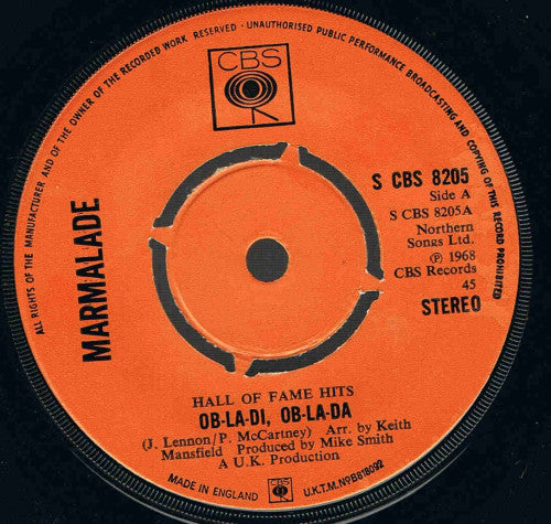 The Marmalade : Ob-La-Di - Ob-La-Da  /  Lovin' Things (7", RE)