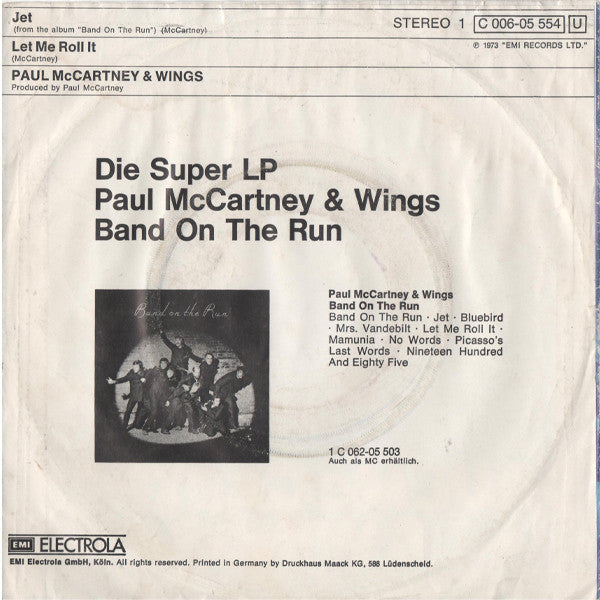 Paul McCartney & Wings* : Jet (7", Single, Blu)