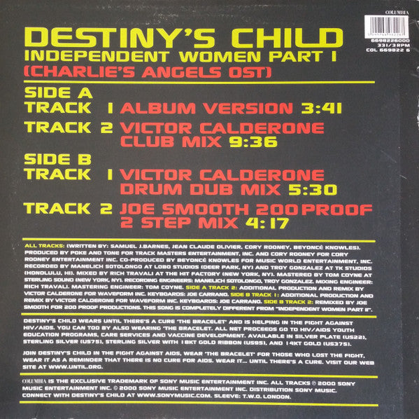 Destiny's Child : Independent Women Part I (Charlie's Angels OST) (12")
