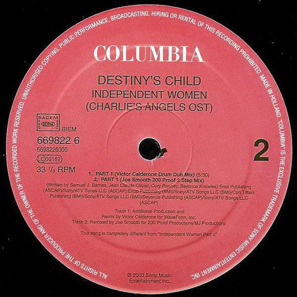 Destiny's Child : Independent Women Part I (Charlie's Angels OST) (12")