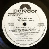 Pat Travers Band : Crash And Burn (LP, Album, Promo)