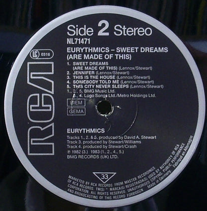 Eurythmics : Sweet Dreams (Are Made Of This) (LP, Album, RP)