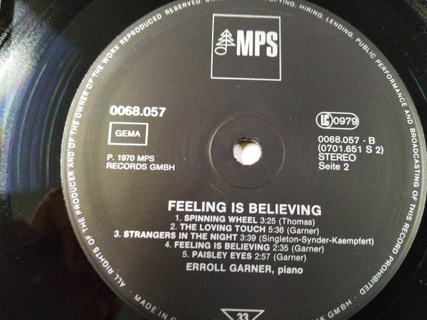Erroll Garner : Feeling Is Believing (LP, Album, RE)