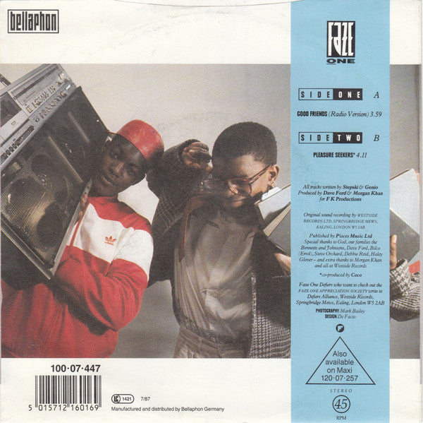 Faze One : Good Friends B/W Pleasure Seekers (7", Single)