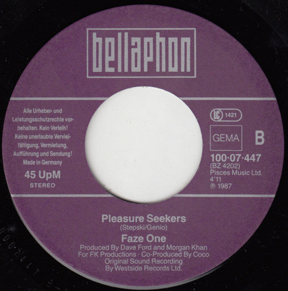 Faze One : Good Friends B/W Pleasure Seekers (7", Single)