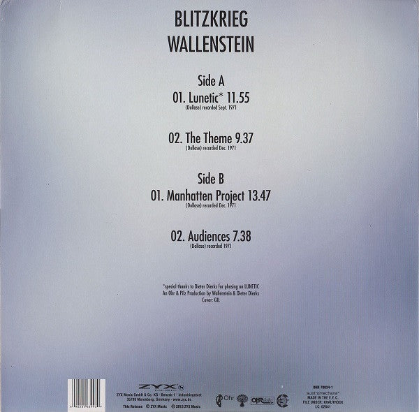 Wallenstein : Blitzkrieg (LP, Album, RE)