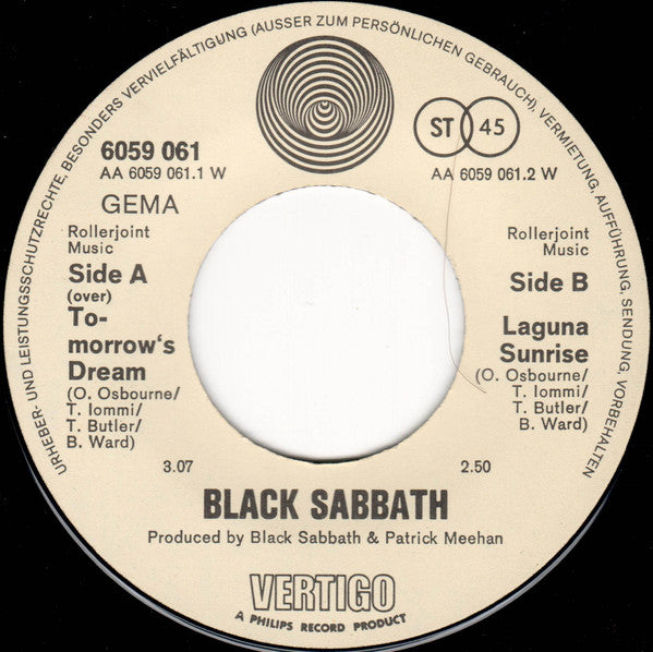 Black Sabbath : Tomorrow's Dream (7", Single)