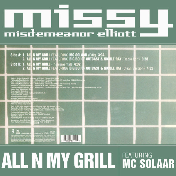 Missy Misdemeanor Elliott* Featuring MC Solaar : All N My Grill (12")
