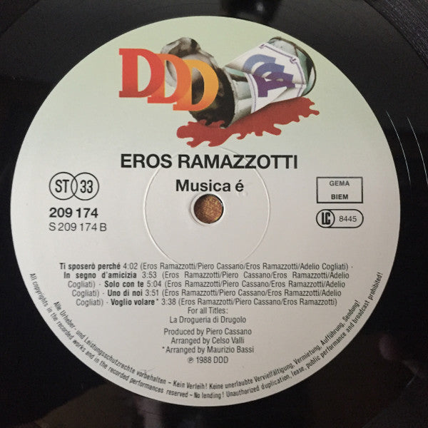 Eros Ramazzotti : Musica È (LP, Album)