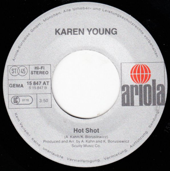 Karen Young : Hot Shot (7", Single)