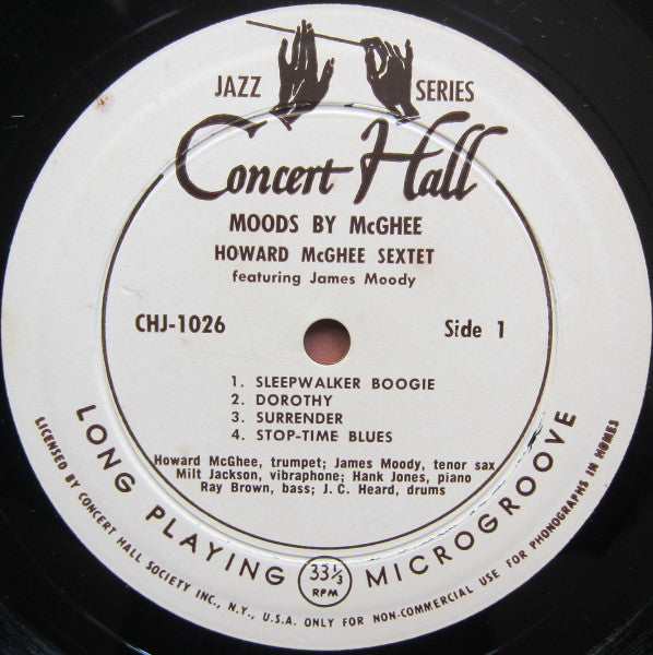Howard McGhee Sextet Featuring James Moody : Moods By McGhee (10")