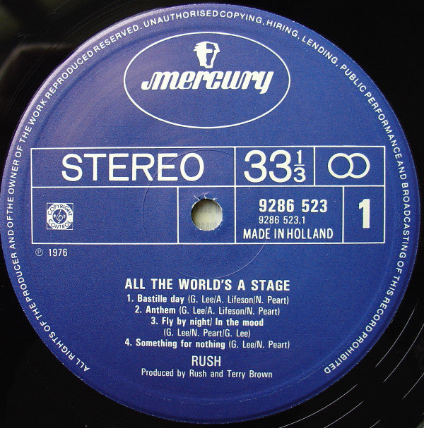 Rush : All The World's A Stage (2xLP, Album)