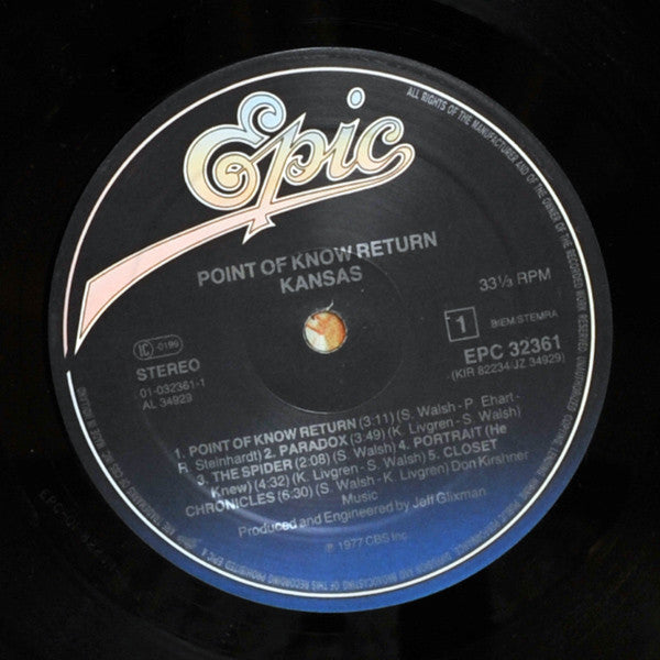 Kansas (2) : Point Of Know Return (LP, Album, RE)
