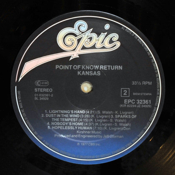 Kansas (2) : Point Of Know Return (LP, Album, RE)
