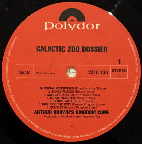 Kingdom Come Arthur Brown* : Galactic Zoo Dossier (LP, Album)