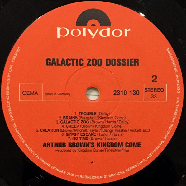 Kingdom Come Arthur Brown* : Galactic Zoo Dossier (LP, Album)