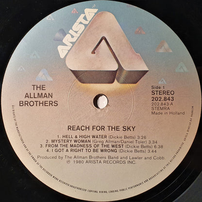 The Allman Brothers Band : Reach For The Sky (LP, Album)