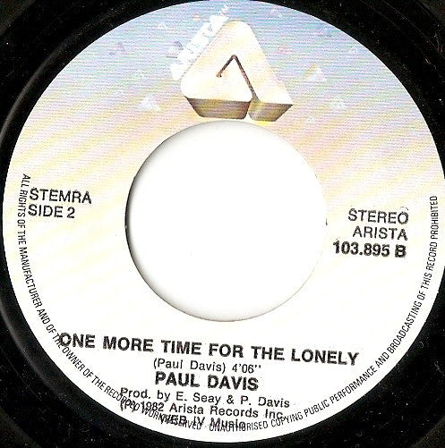 Paul Davis (3) : Cool Night (7", Single)