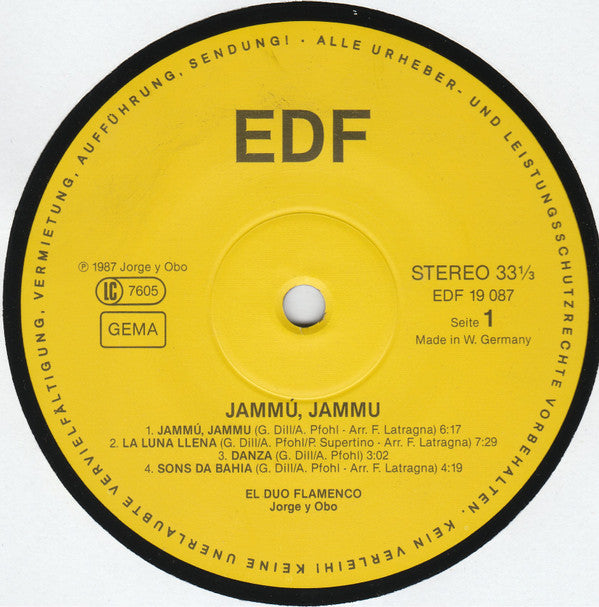 Jorge Y Obo - El Duo Flamenco : Jammú, Jammu (LP, Album)