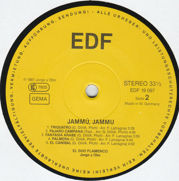 Jorge Y Obo - El Duo Flamenco : Jammú, Jammu (LP, Album)