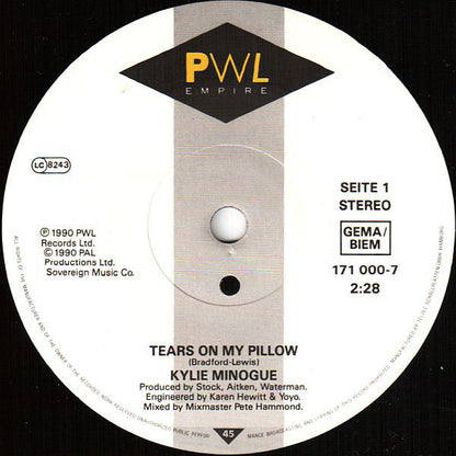 Kylie Minogue : Tears On My Pillow (7", Single)