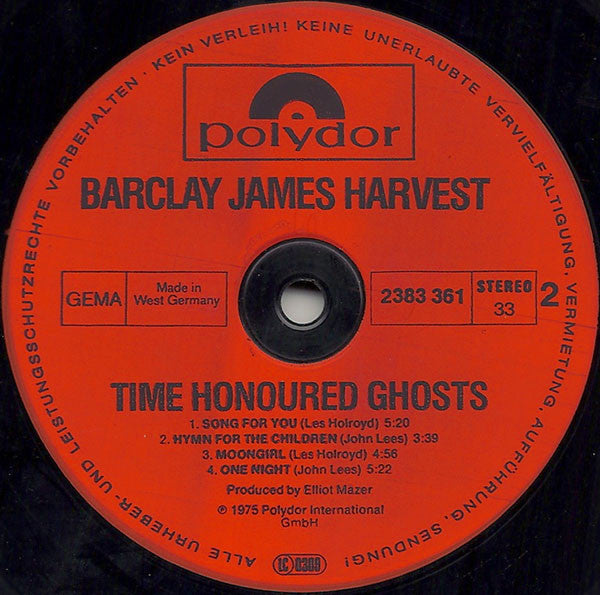 Barclay James Harvest : Time Honoured Ghosts (LP, Album, RE)