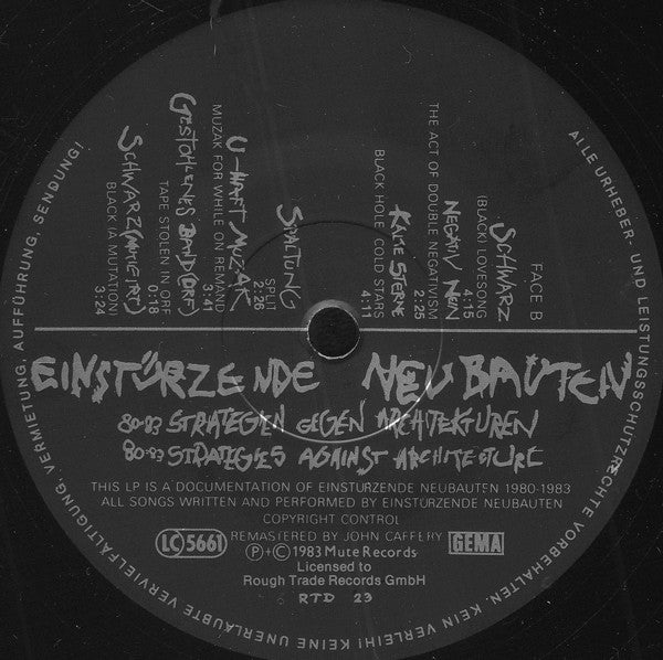 Einstürzende Neubauten : 80-83 Strategien Gegen Architekturen (LP, Comp, RM)